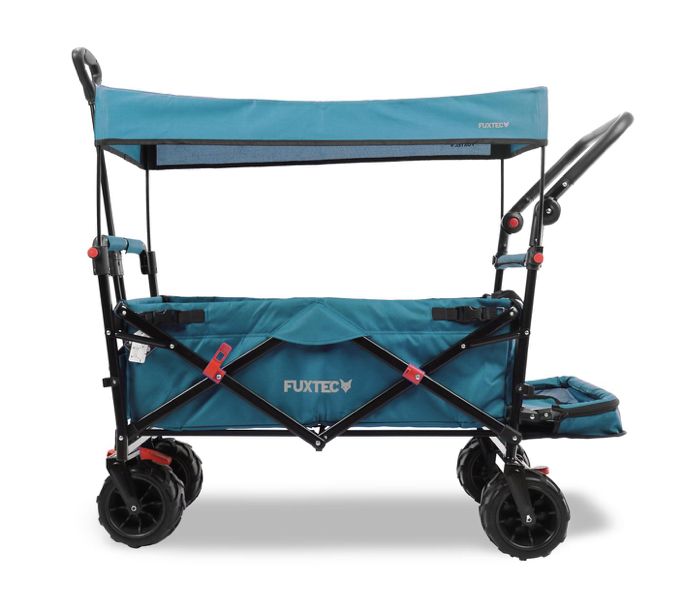 FUXTEC Strand-Bollerwagen FX-CTB800, in türkis, UV-Sonnendach,Schiebegriff, Innenraumverlängerung