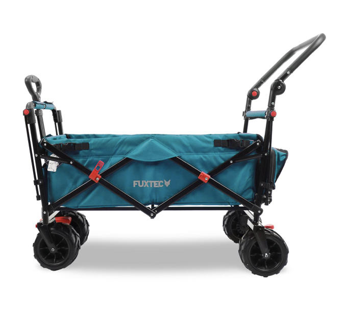 FUXTEC Strand-Bollerwagen FX-CTB800, in türkis, UV-Sonnendach,Schiebegriff, Innenraumverlängerung