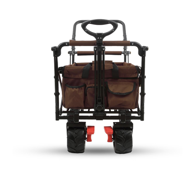 FUXTEC Strand-Bollerwagen FX-CTB800, in braun, UV-Sonnendach,Schiebegriff, Innenraumverlängerung