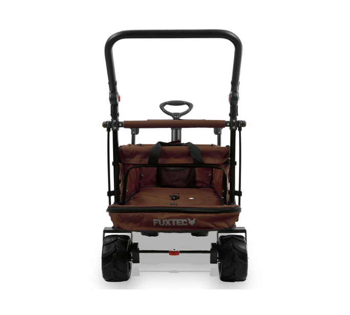FUXTEC Strand-Bollerwagen FX-CTB800, in braun, UV-Sonnendach,Schiebegriff, Innenraumverlängerung