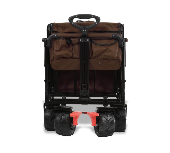 FUXTEC Strand-Bollerwagen FX-CTB800, in braun, UV-Sonnendach,Schiebegriff, Innenraumverlängerung