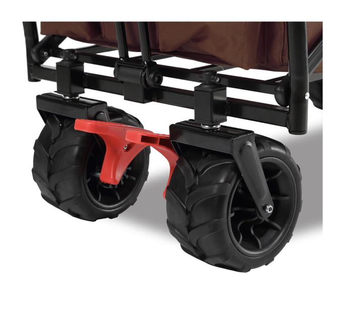 FUXTEC Strand-Bollerwagen FX-CTB800, in braun, UV-Sonnendach,Schiebegriff, Innenraumverlängerung