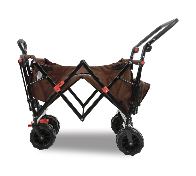 FUXTEC Strand-Bollerwagen FX-CTB800, in braun, UV-Sonnendach,Schiebegriff, Innenraumverlängerung