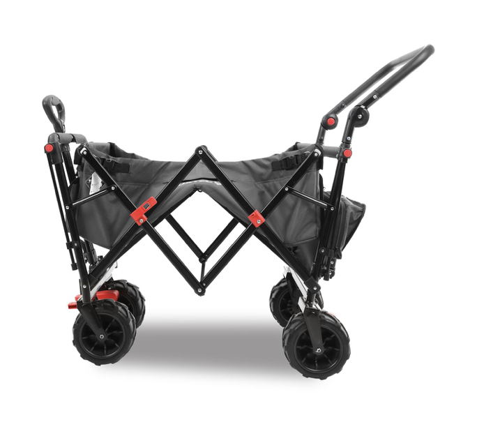 FUXTEC Strand-Bollerwagen FX-CTB800, in grau, UV-Sonnendach,Schiebegriff, Innenraumverlängerung