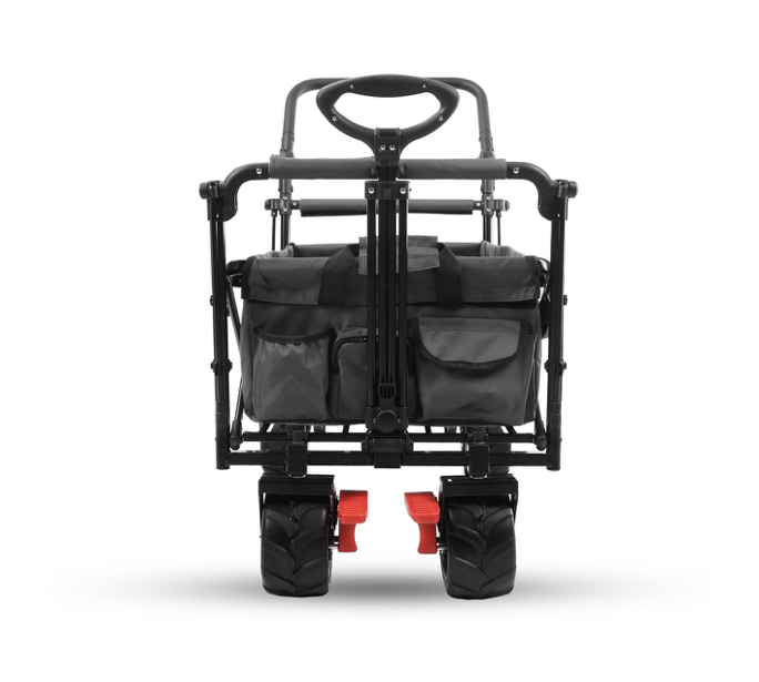 FUXTEC Strand-Bollerwagen FX-CTB800, in grau, UV-Sonnendach,Schiebegriff, Innenraumverlängerung