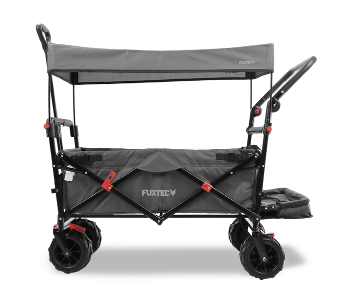 FUXTEC Strand-Bollerwagen FX-CTB800, in grau, UV-Sonnendach,Schiebegriff, Innenraumverlängerung