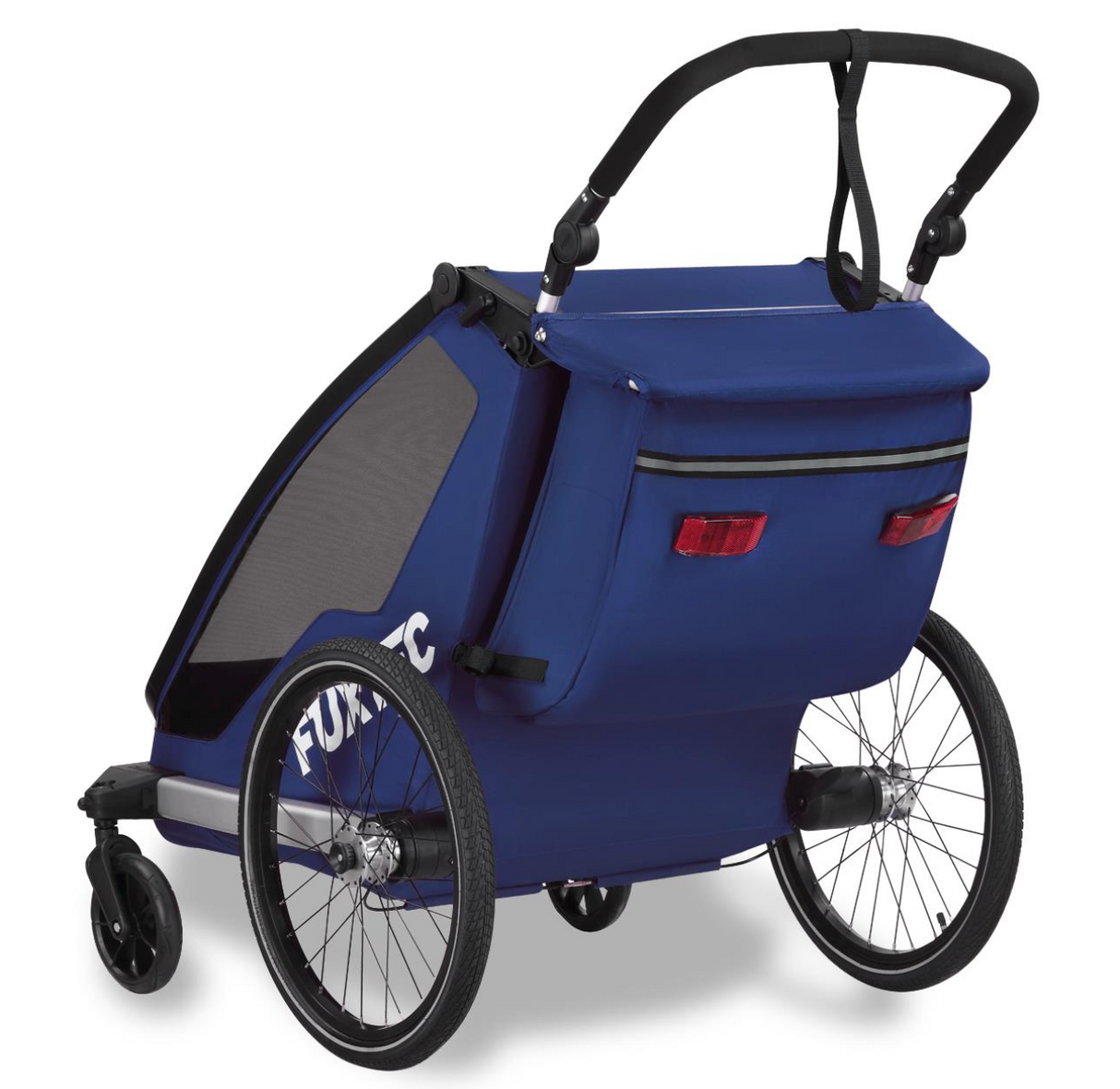 FUXTEC Fahrradanhänger/Jogger mit Jogger-Rad in blau