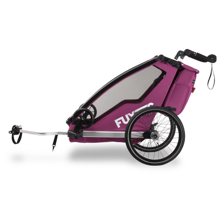 FUXTEC Fahrradanhänger/Jogger mit Jogger-Rad in Purpur