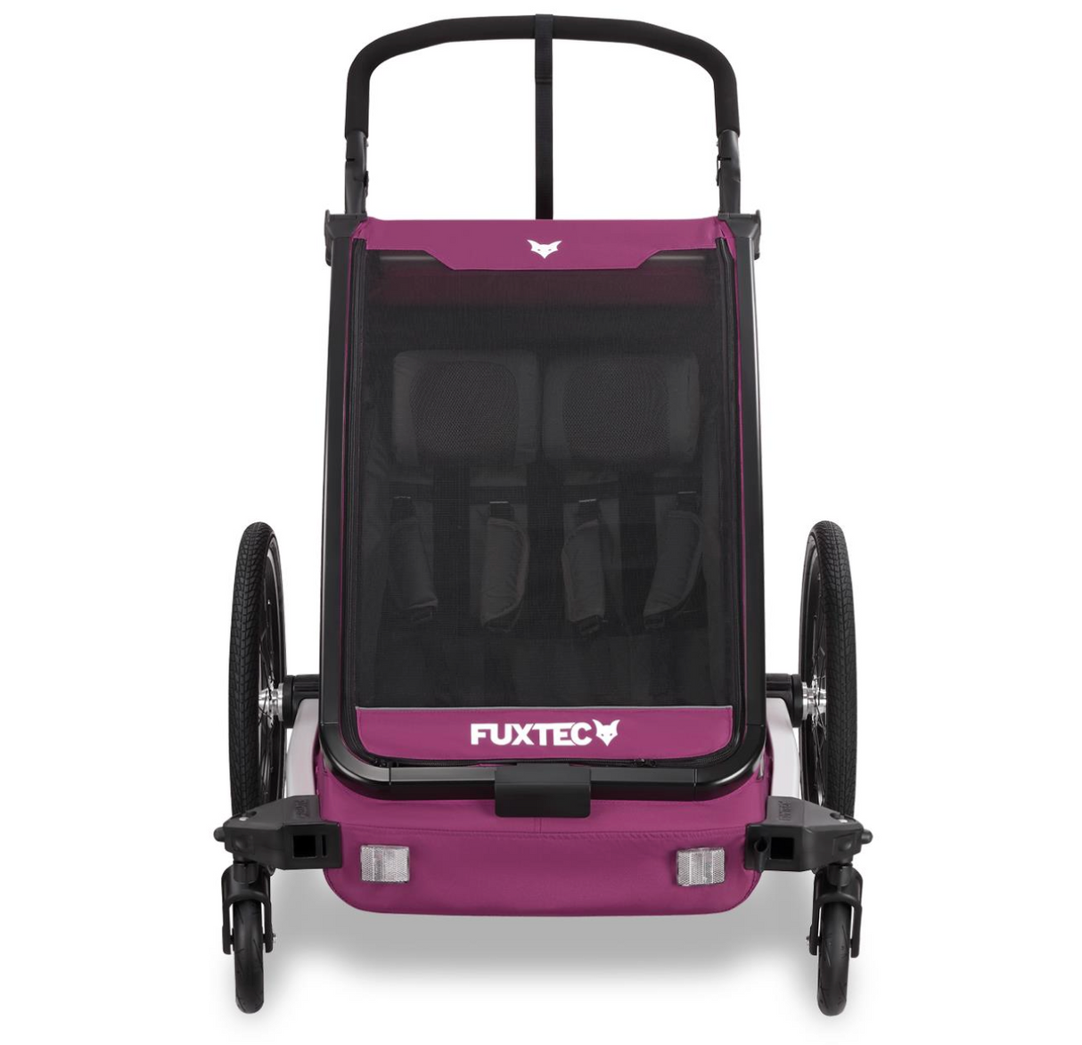 FUXTEC Fahrradanhänger/Jogger mit Jogger-Rad in Purpur