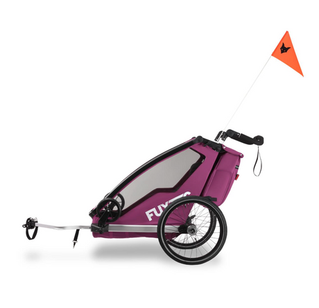 FUXTEC Fahrradanhänger/Jogger mit Jogger-Rad in Purpur