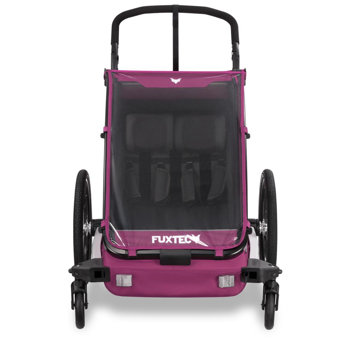 FUXTEC Fahrradanhänger/Jogger mit Jogger-Rad in Purpur