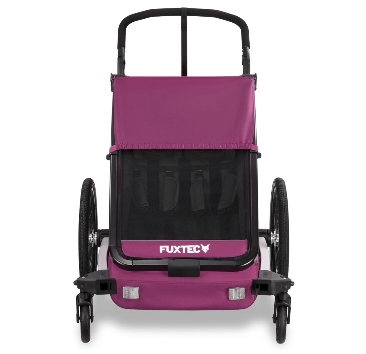 FUXTEC Fahrradanhänger/Jogger mit Jogger-Rad in Purpur