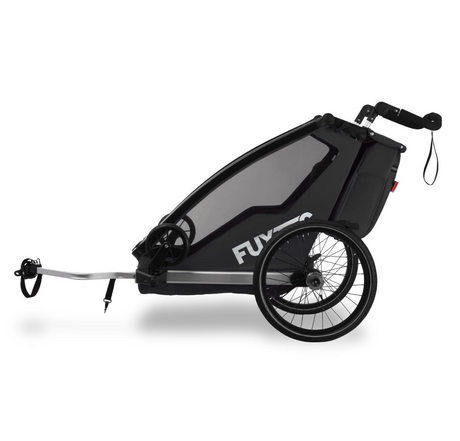 FUXTEC Fahrradanhänger/Jogger mit Jogger-Rad in schwarz