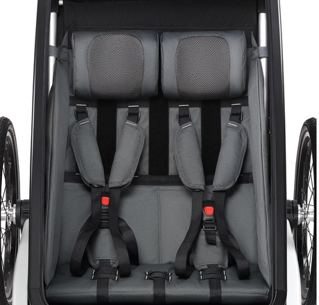 FUXTEC Fahrradanhänger/Jogger mit Jogger-Rad in schwarz