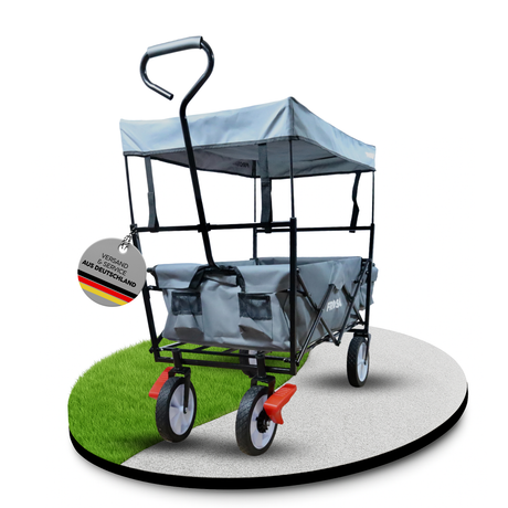 FROSAL Faltbarer Bollerwagen Max mit Sonnendach grau