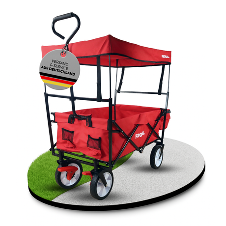 FROSAL Faltbarer Bollerwagen Max mit Sonnendach rot