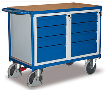 VARIOfit Werkstattwagen ohne Rand, acht Schubladen, EasySTOP, sw-600.619