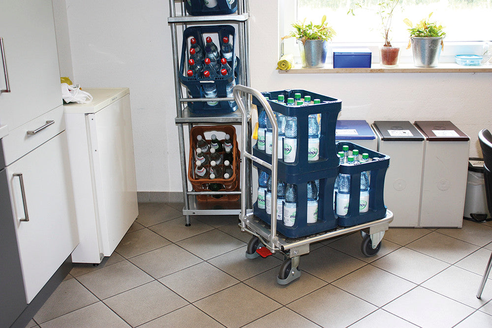 VARIOfit Aluminium-Klappbügelwagen mit Riefengummimattte, EasySTOP, ap450.810 ap600.812