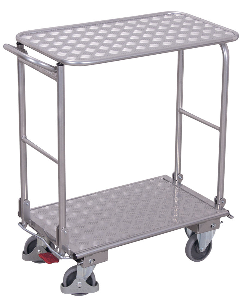 VARIOfit Aluminium-Klappbügelwagen mit zwei Etagen, EasySTOP, ap-450.813