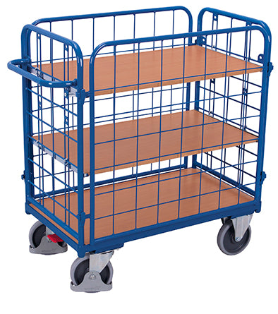 VARIOfit Etagenwagen mit vier Wänden, drei Böden sw-500.460/sw-600.460/sw-700.460/sw-800.460