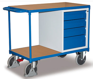 VARIOfit Werkstattwagen ohne Rand, vier Schubladen EasySTOP sw-600.602