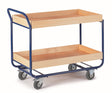 ROLLCART Tischwagen zwei Ladeflächen, 80 mm Rand, 067125 067126