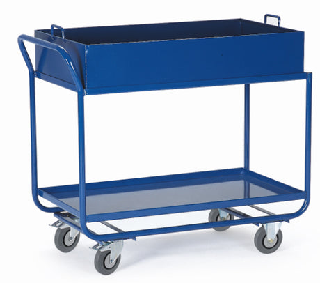 ROLLCART Tischwagen mit Blechwannen, 300 kg Tragkraft, 06-7156
