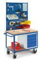 ROLLCART Werkstattwagen mit Schubladenschrank, zwei Lochplatten, eine Schlitzplatte, 07-4308L2S1