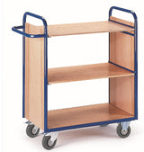 ROLLCART Etagenwagen drei Böden, zwei Wände, 150 kg Tragkraft, 087321 087322
