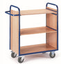ROLLCART Etagenwagen drei Böden, zwei Wände, 150 kg Tragkraft, 087321 087322