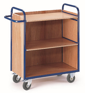 ROLLCART Etagenwagen drei Böden, drei Wände, 150 kg Tragkraft, 087331 087332