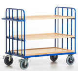 ROLLCART Etagenwagen drei Kästen, zwei Gitterwände, 500 kg Tragkraft, 087361 087362