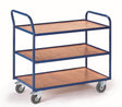 ROLLCART Tischwagen mit drei Etagen, 300 kg Tragkraft, hoher Schiebegriff, 087435 087436
