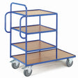 ROLLCART Breiter Kommissionierwagen mit Holzladeflächen, 250 kg Tragkraft, 08-7730