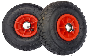 Frosal Ersatzrad Luftrad mit Radkappe Nabe 20mm / 75mm für Bollerwagen – Rad und Achsstopfen für Sac 2 Stück