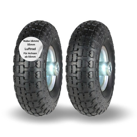 Frosal Ersatzrad Transportwagen 16 mm Achse Silber 4.10 / 3,50 - 4 2 Stück