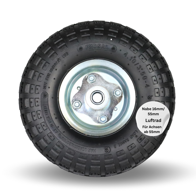 Frosal Ersatzrad Transportwagen 16 mm Achse Silber 4.10 / 3,50 - 4 1 Stück