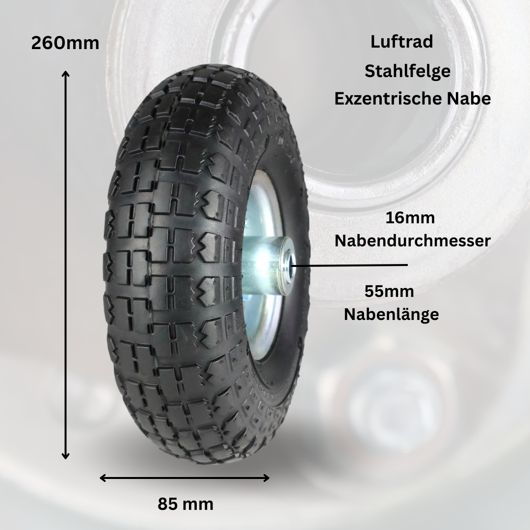 Frosal Ersatzrad Transportwagen 16 mm Achse Silber 4.10 / 3,50 - 4