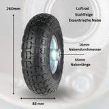 Frosal Ersatzrad Transportwagen 16 mm Achse Silber 4.10 / 3,50 - 4