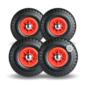 Frosal PU Ersatzrad mit Radkappe Nabe 20mm/75mm Bollerwagen – Rad und Achsstopfen Sackkarre pannensi 4 Stück