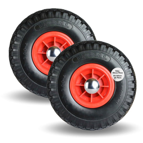 Frosal PU Ersatzrad mit Radkappe Nabe 20mm/75mm Bollerwagen – Rad und Achsstopfen Sackkarre pannensi