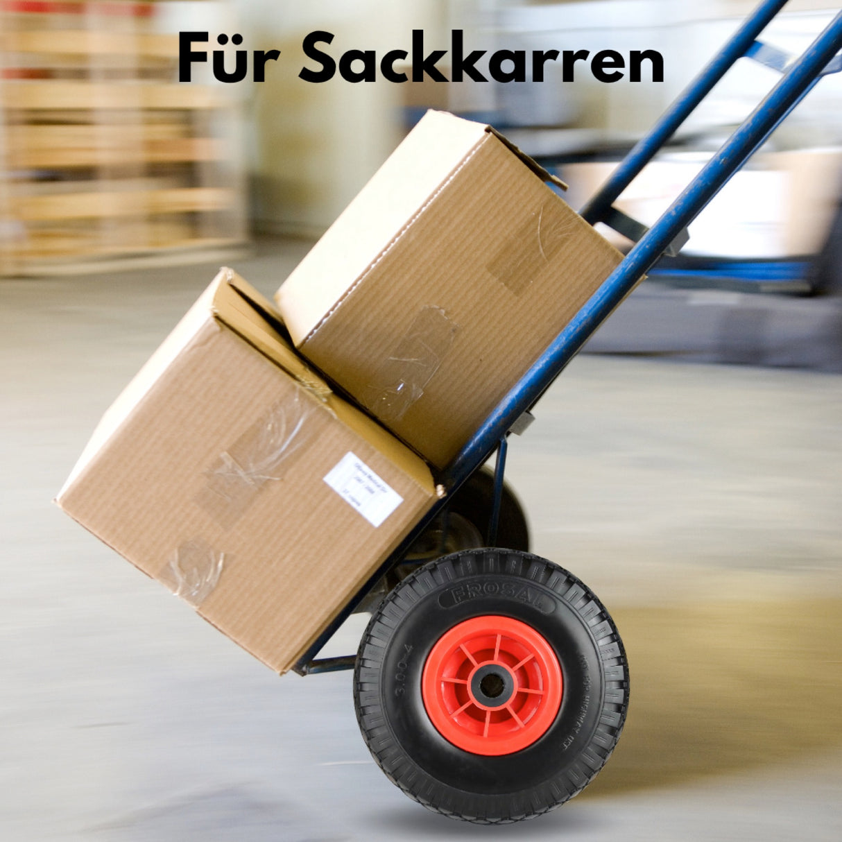 Frosal Ersatzrad - PU Rad Nabe 20mm/75mm für Bollerwagen oder Sackkarre pannensicher