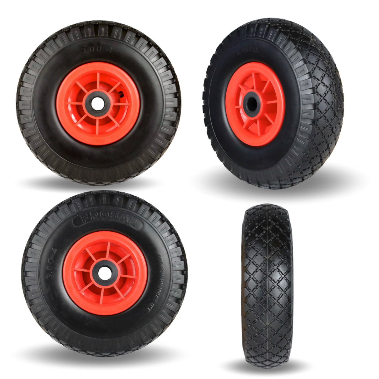 Frosal Ersatzrad - PU Rad Nabe 20mm/75mm für Bollerwagen oder Sackkarre pannensicher