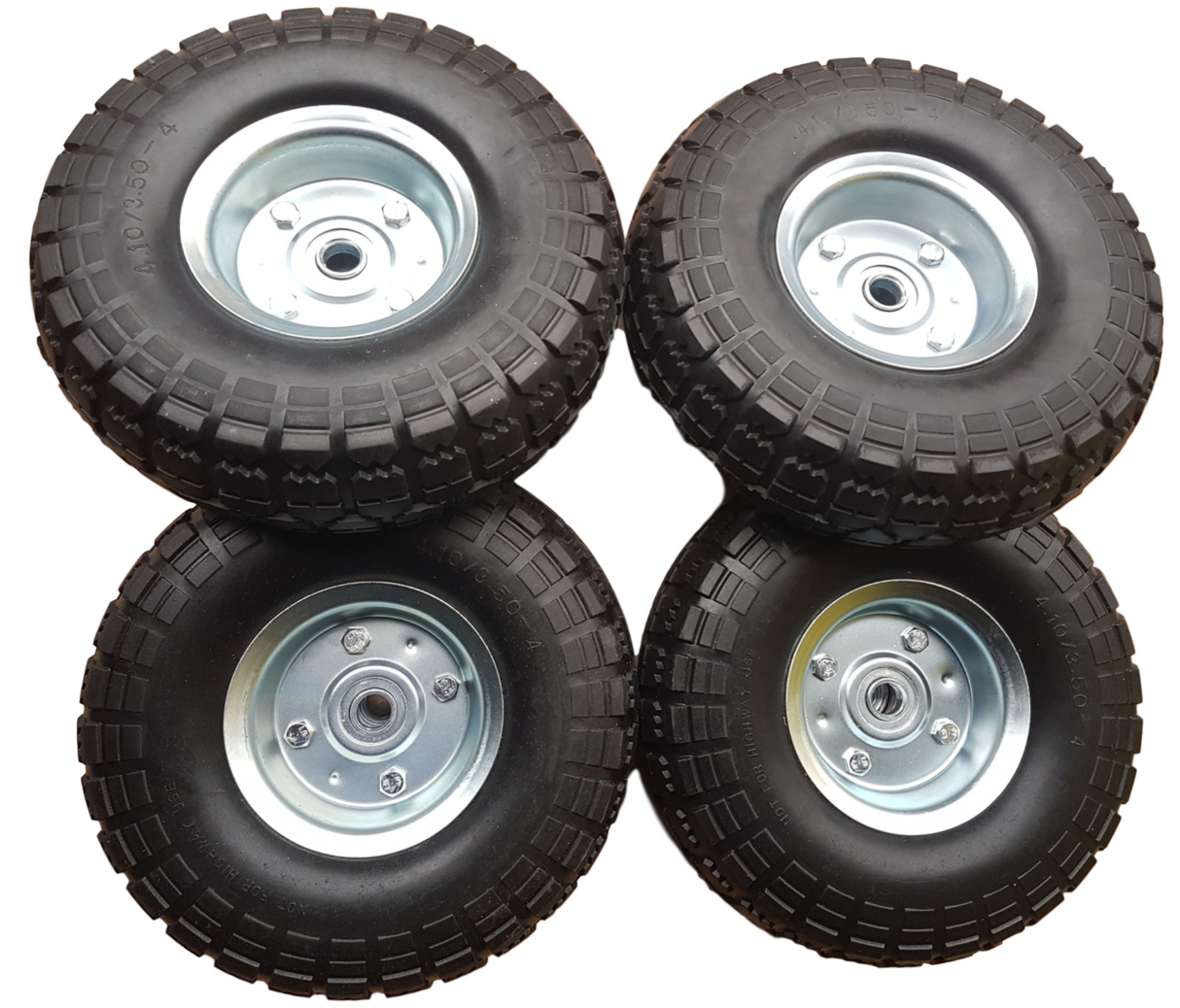 Frosal Ersatzrad pannensicher Transportwagen 16 mm Achse Silber 4.10 / 3,50 - 4