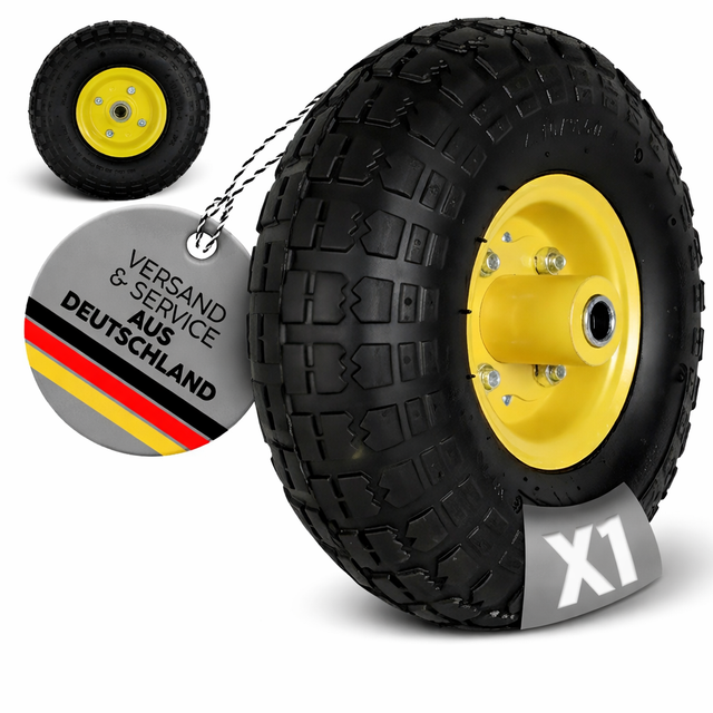 Frosal Ersatzrad Transportwagen pannensicher 16 mm Achse Gelb 4.10 / 3,50 1 Stück