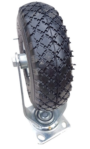 FROSAL Lenkrolle Ø 260 x 85 mm | 3.00-4 Rad | Luftrad auf Stahlfelge Silber