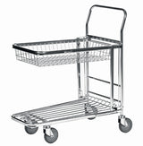 ROLLCART C&C Wagen mit zwei Ladeflächen mit Drahtkorb 13-1660