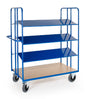 ROLLCART Kommissionierwagen, vier doppelseitige Blechladeflächen, 300 kg Tragkraft, 16-4420