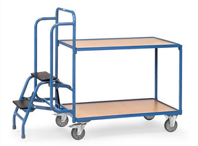 Fetra 2105 Kommissionierwagen mit Trittstufen, zwei Ladeflächen, niedrige Ausführung