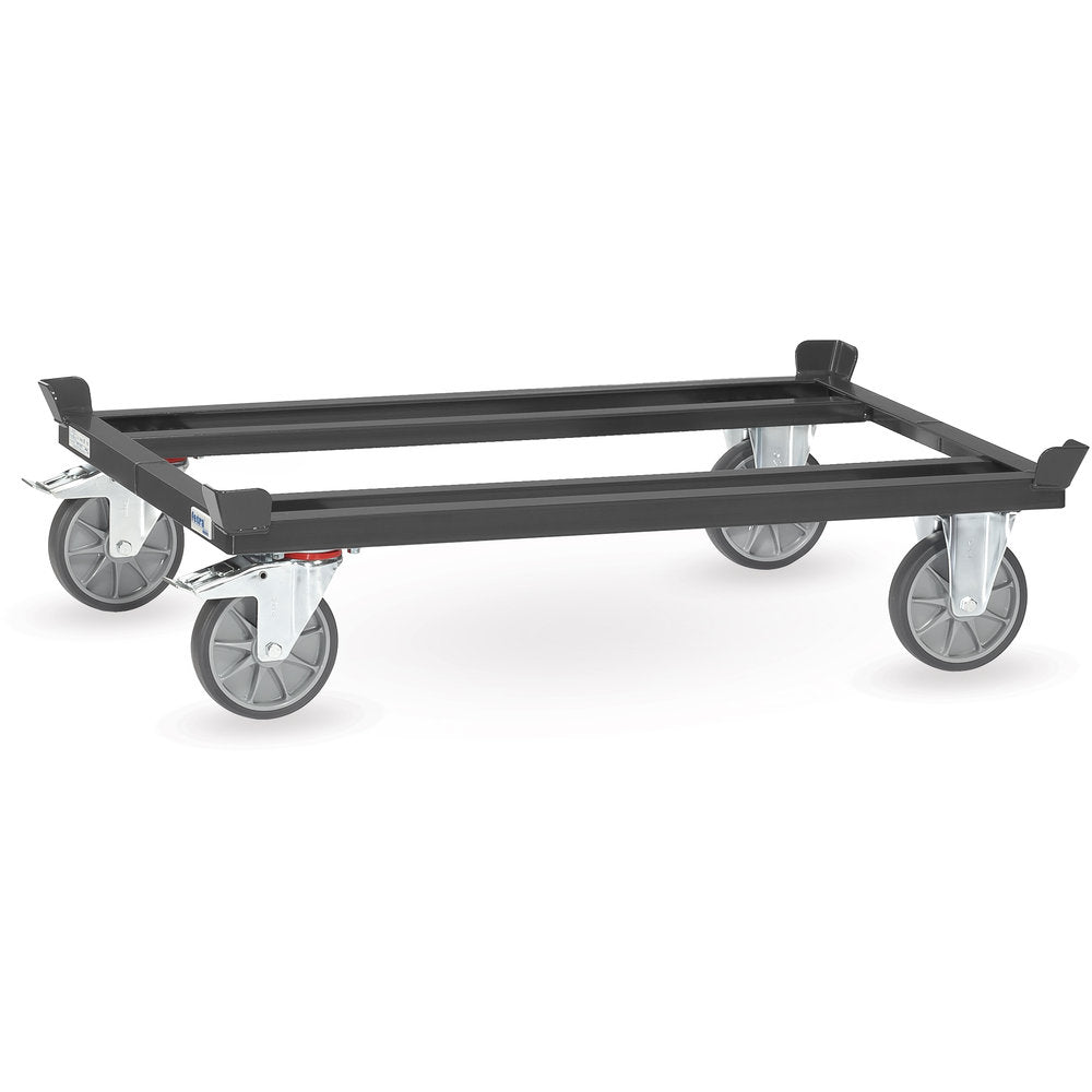 Fetra 22801 7016 Paletten-Fahrgestell "GREY EDITION" 750 kg, für Flachpaletten und Gitterboxen, TPE